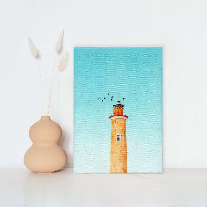 【体验】台中油画体验课程/彼岸的灯塔-暮秋/台中画室 - 插画/绘画/写字 - 棉．麻 