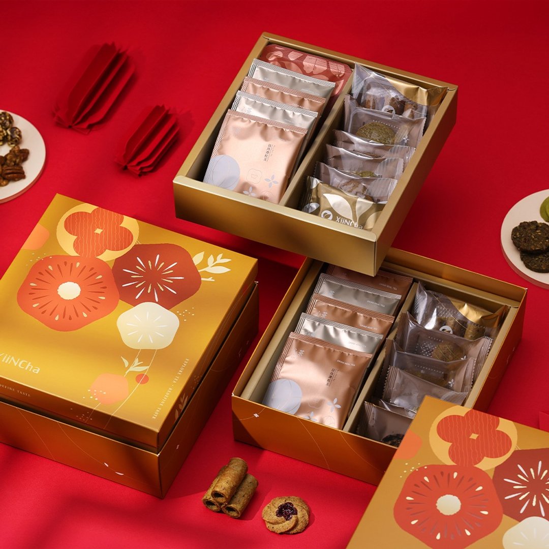 端午礼盒 |  双层烫金 茶点╳茶包 22 入/茶点 21 入 - 手工饼干 - 新鲜食材 多色