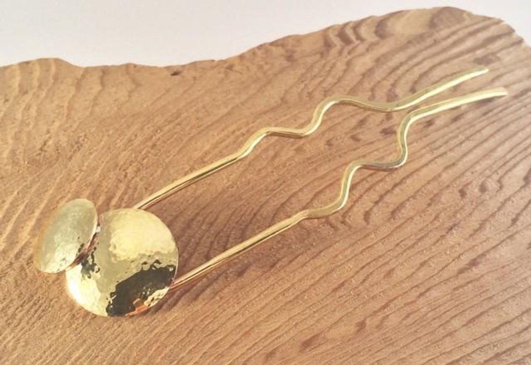 Sun and Moon Brass Forging Hairpin - 其他 - 其他金属 金色