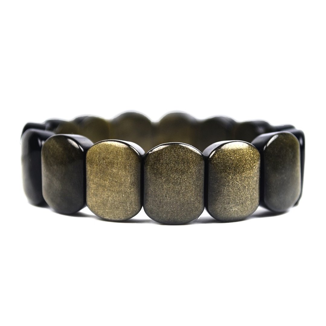 【正佳珠宝】金曜石 太阳金耀石 顶级闪光金曜石手排 13x18mm - 手链/手环 - 半宝石 