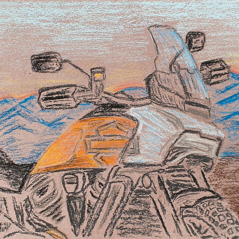 雷戴维森绘画泛美原创艺术摩托车艺术品摩托车 - 海报/装饰画/版画 - 其他材质 橘色