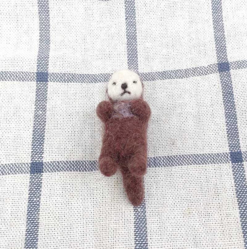 羊毛毡 小物 动物 海獭 钥匙圈 锁匙扣 - 其他 - 羊毛 咖啡色
