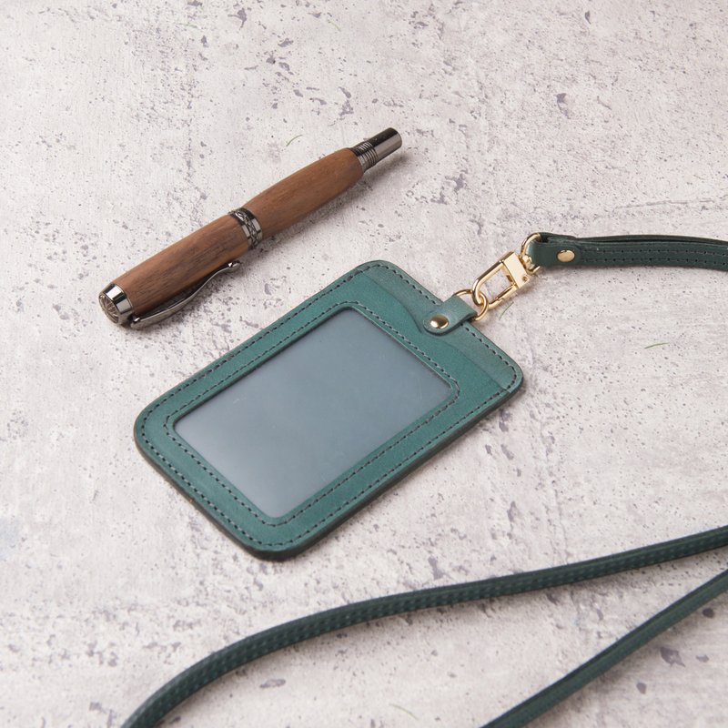 直式证件夹ID Card Holder / 墨绿Dark Green / 免费刻字 - 证件套/卡套 - 真皮 
