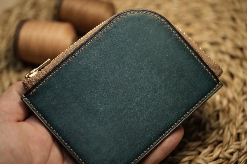 Herry Hsieh - L型拉链夹 / 小钱包 / 湛蓝 - 零钱包 - 真皮 