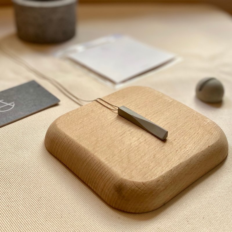 水泥项链 | 实心系列 - 颈链 - 水泥 灰色