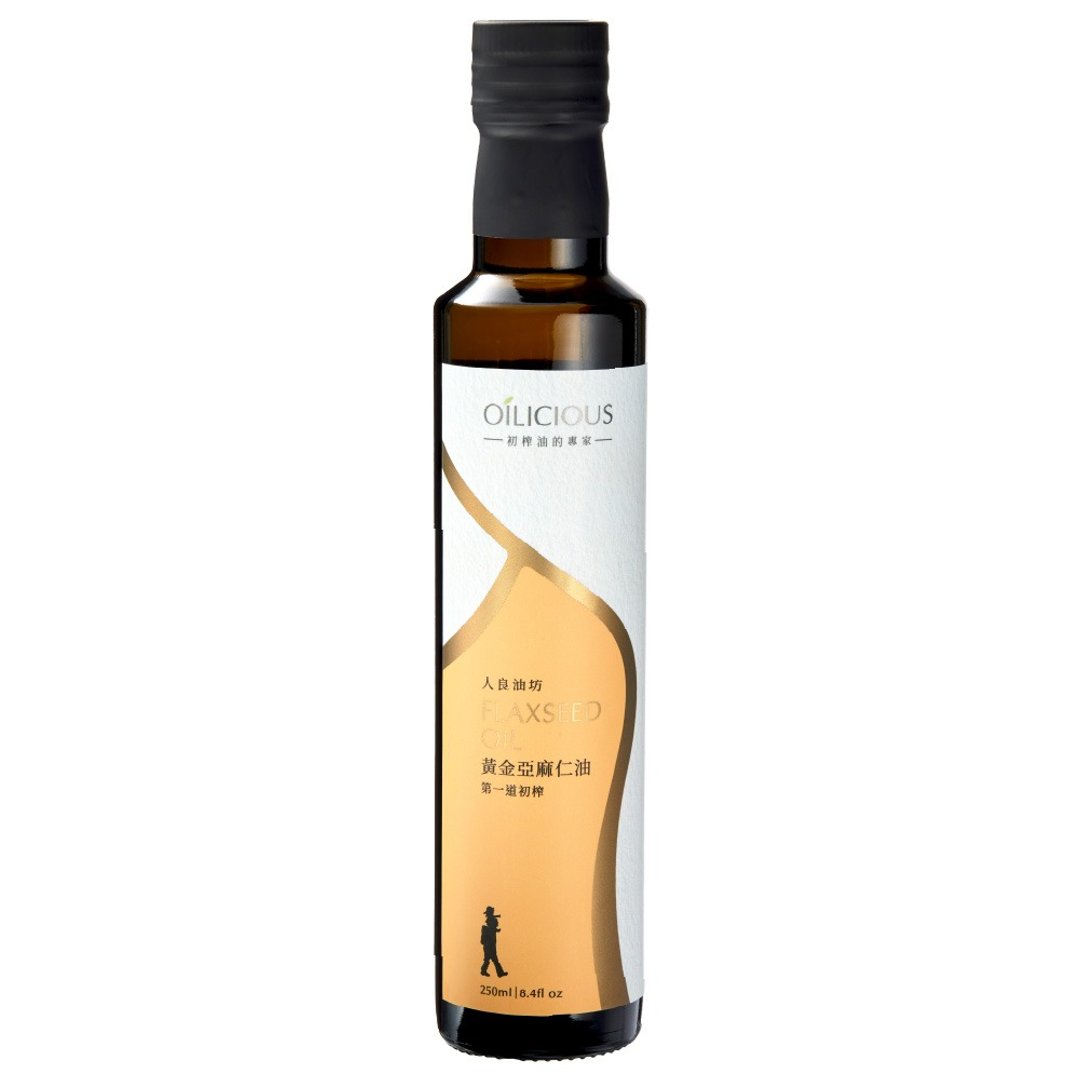 人良油坊 第一道冷压初榨在地浅培亚麻仁油250ml 补充omega3 - 酱料/调味料 - 新鲜食材 橘色