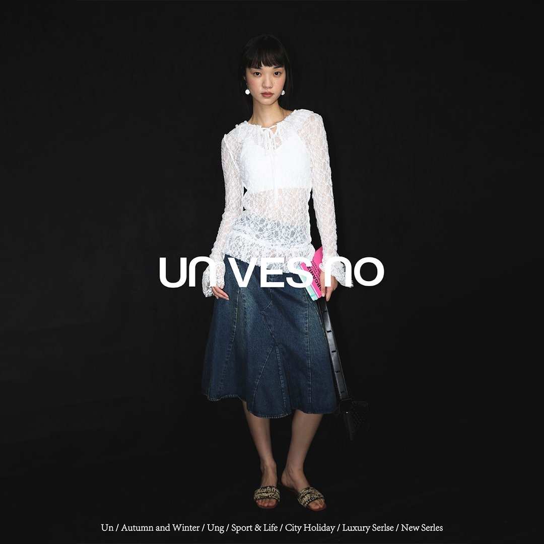 【镂空蕾丝】Unvesno(UN) 女装系列叠穿浮雕弹力修身打底针织衫 - 女装针织衫/毛衣 - 其他材质 