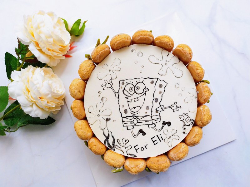 卡通人物(单) の似颜绘奶酪蛋糕(6.5寸 / 炭笔) - 蛋糕/甜点 - 新鲜食材 透明