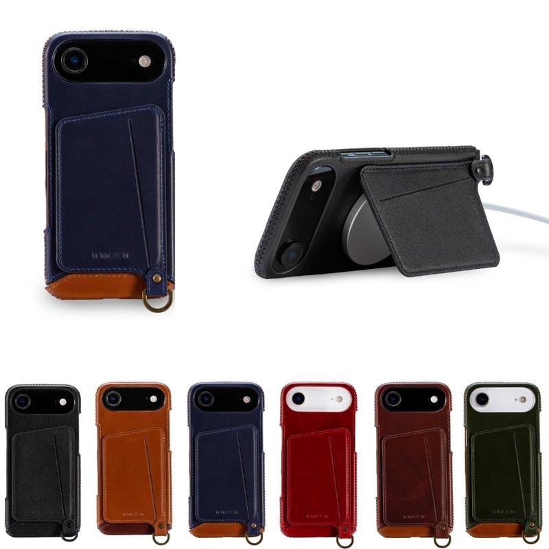 iPhone 17 Air 经典系列-磁吸站立卡袋手机皮套-六色任选 - 手机壳/手机套 - 真皮 多色