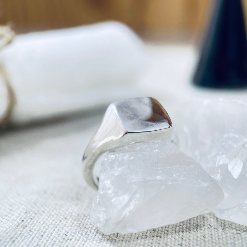 signet ring 050 - 戒指 - 其他金属 银色