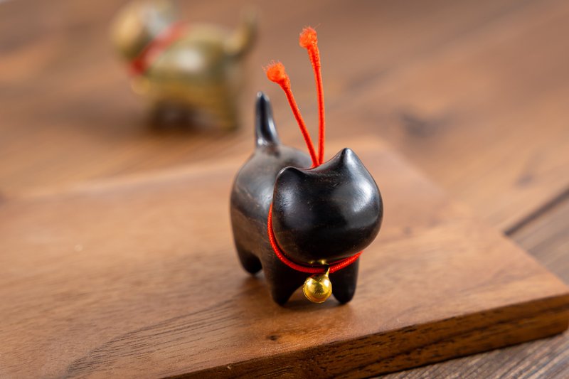 Islandoffer岛屿制作 檀木木雕小猫咪(黑檀木) - 摆饰 - 木头 咖啡色