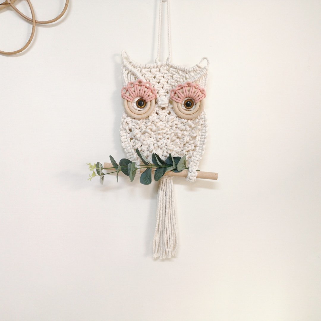 Macrame猫头鹰编织挂饰【Macrame owl 】 - 摆饰 - 棉 
