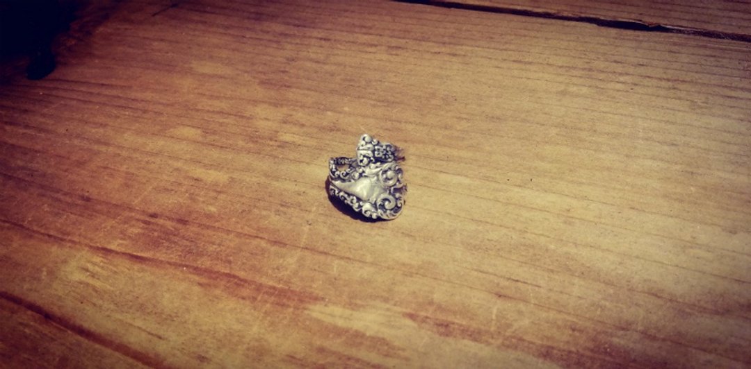 Antique Silver Spoon Remake Ring_0771 Vintage - 戒指 - 纯银 银色