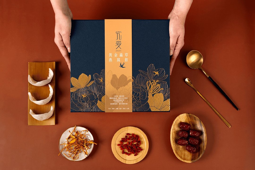 黄金虫草燕窝饮 6 入 - 风华礼盒 | 养生健体 燕窝雪耳 送礼定制化卡片 - 健康/养生 - 新鲜食材 蓝色