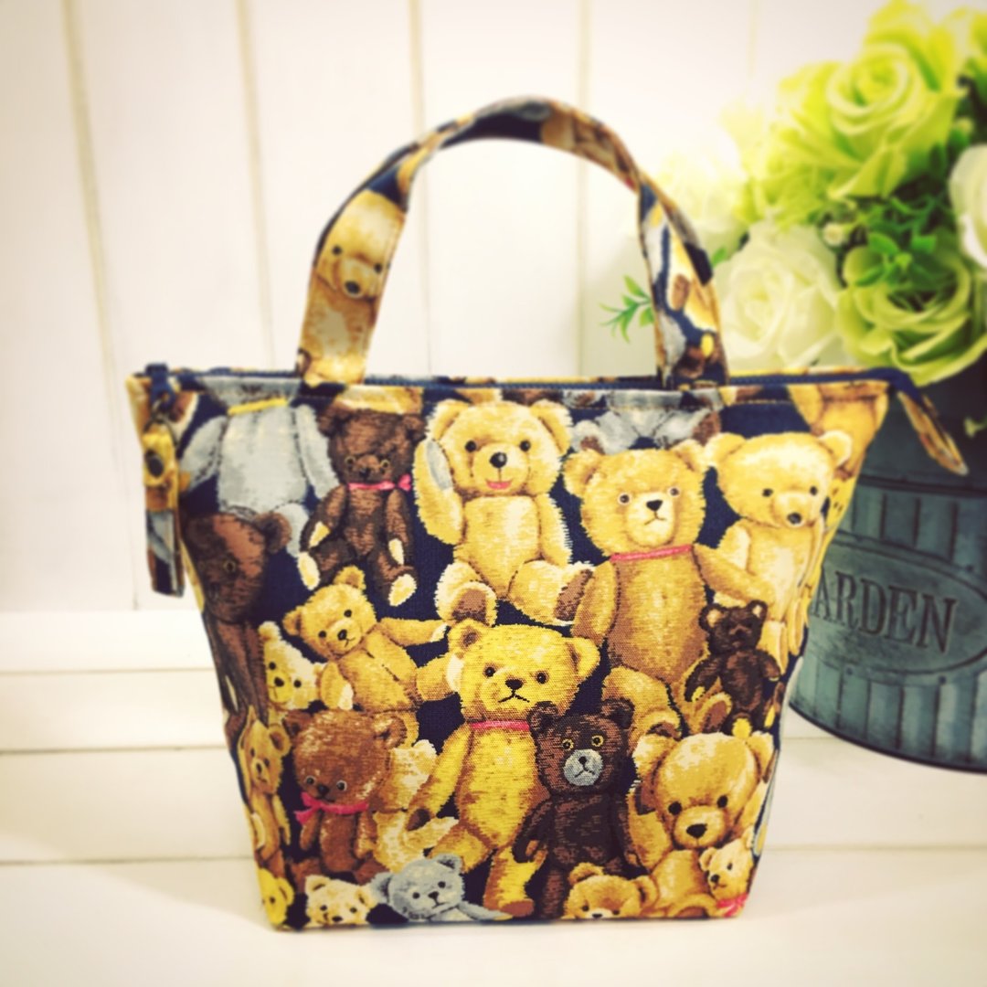 | •R• | 拉链式防水内里手提袋/万用袋 | 泰迪熊Teddy Bear's - 手提包/手提袋 - 棉 