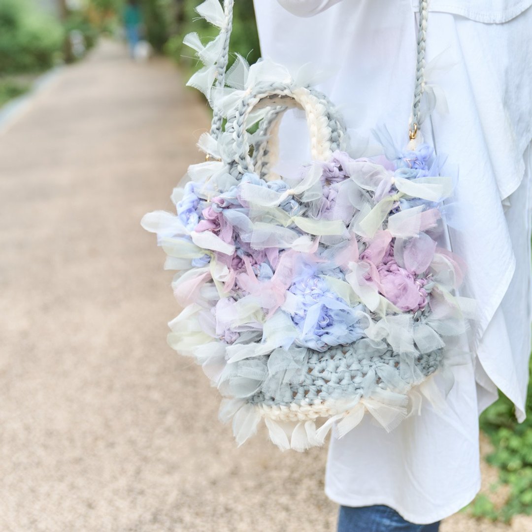 咲き编み 花篮 Tokimeki | 经典绣球花 | - 手提包/手提袋 - 聚酯纤维 