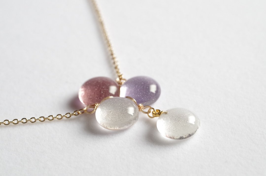 Glass fusing necklace・Laurencin - 项链 - 玻璃 紫色