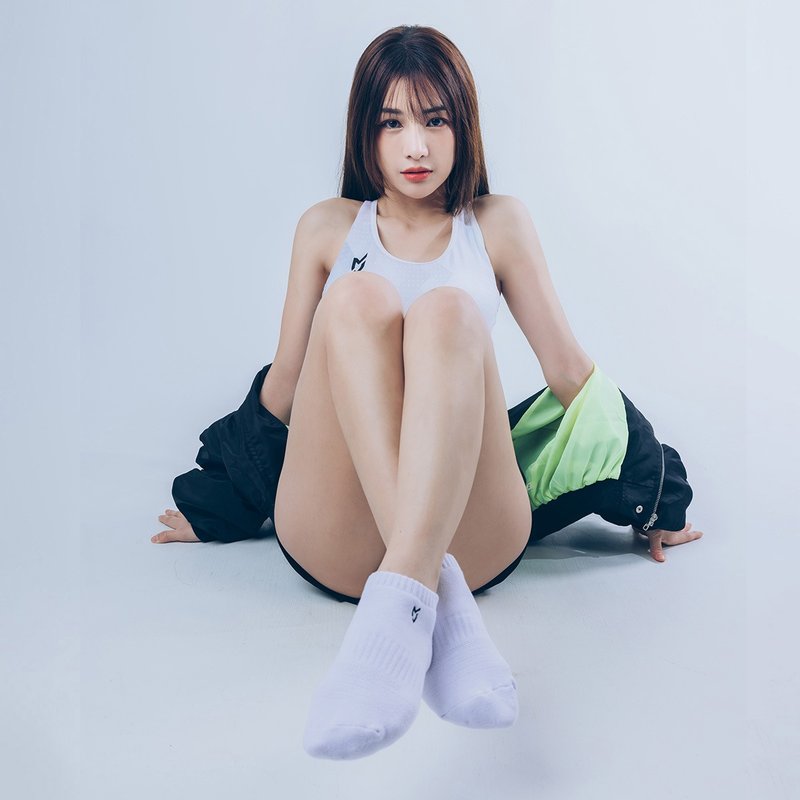 MJ踝型抗菌运动袜 白 - 袜子 - 棉．麻 