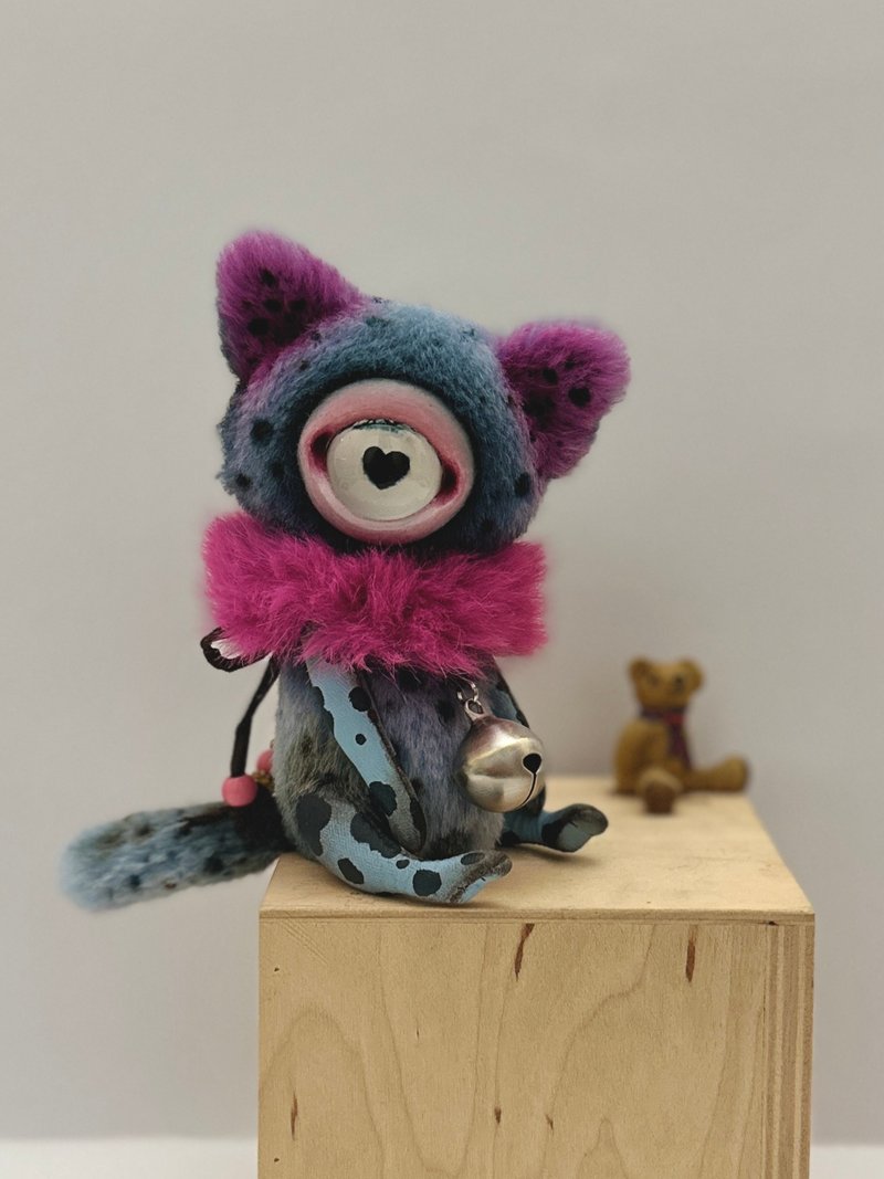 独一无二的蓝色斑点猫咪玩偶 - 独眼造型 _ 订制商品！ - 玩偶/公仔 - 其他材质 蓝色