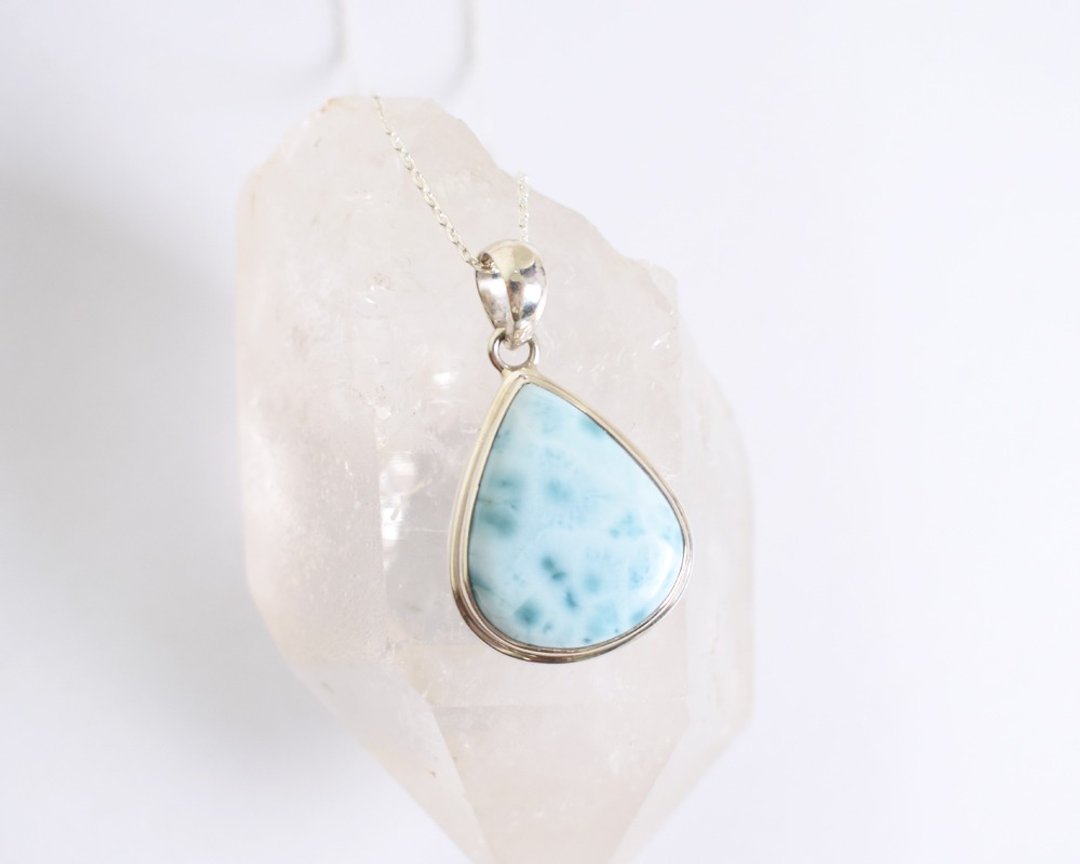 Larimar Pendant Top Silver925 - 项链 - 纯银 蓝色