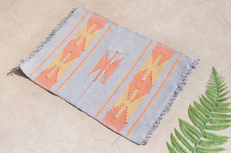 手感织布桌垫/餐垫/编织感餐垫/Boho民族风餐垫-非洲色彩达卡织 - 餐垫/桌巾 - 棉．麻 灰色