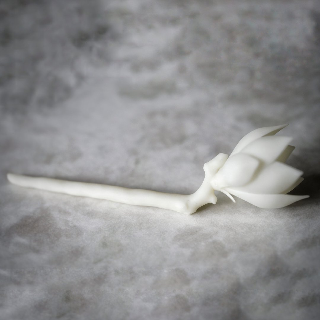 Kanzashi - March : Magnolia - 发饰 - 树脂 白色