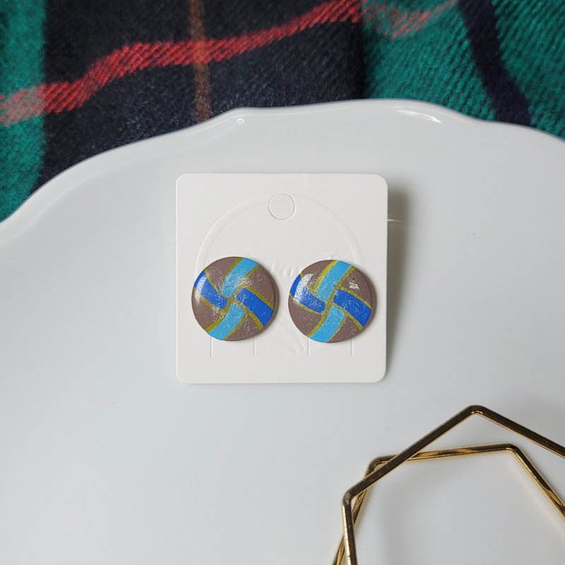 妈妈的旧衣裳 复古 古着 手绘热缩片 耳环 - 耳环/耳夹 - 不锈钢 多色