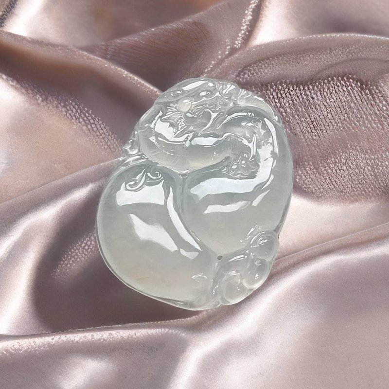 高冰种翡翠龙牌 | 天然缅甸玉翡翠A货 | 送礼 - 其他 - 玉石 白色