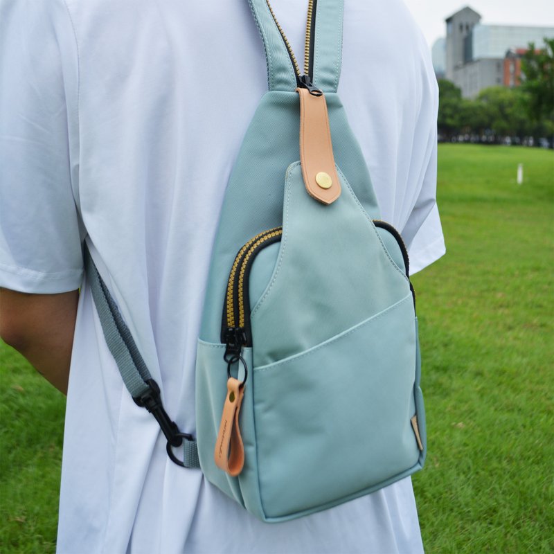 *免费定制刻字*双层时尚单肩两用后背包-蓝 - 后背包/双肩包 - 其他材质 