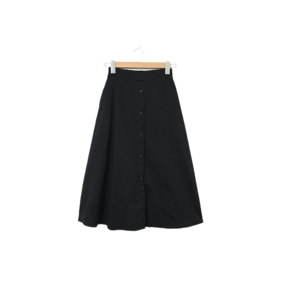 Back to Green-复古长裙 气质正黑 伞裙M-19//vintage skirt - 裙子 - 棉 