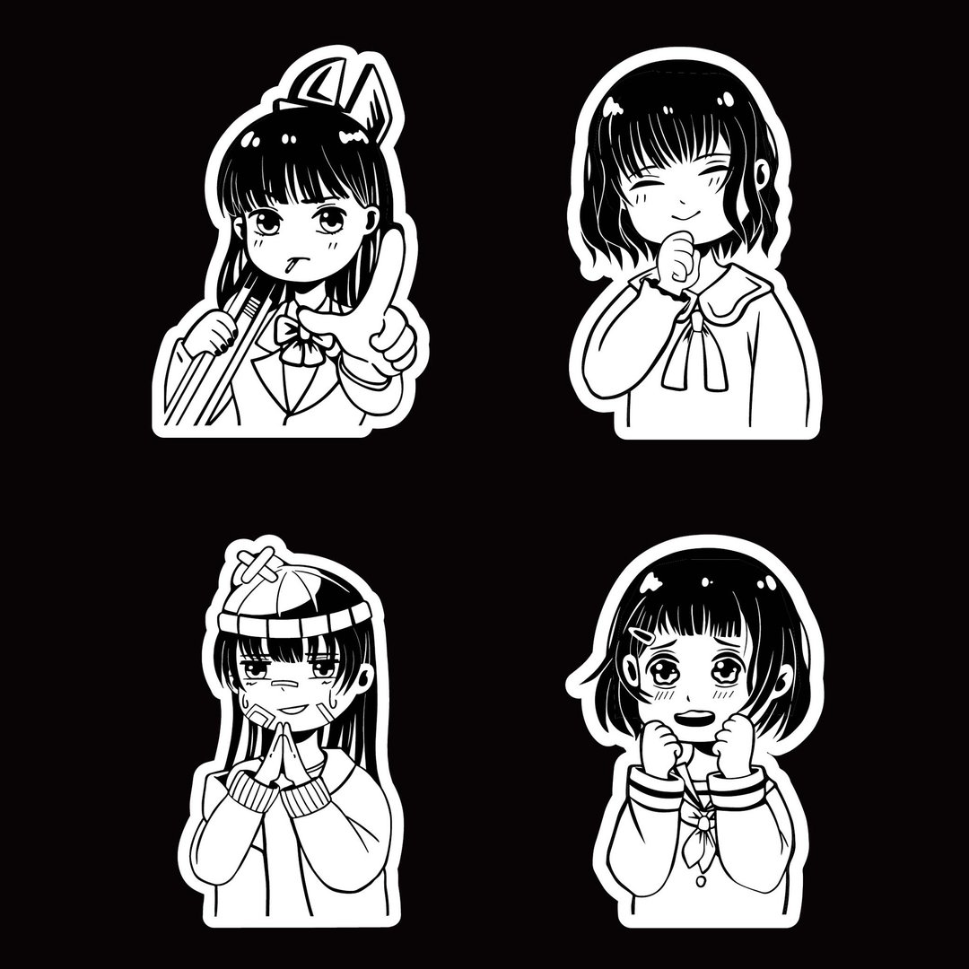 可爱 口爱三宝女孩 3M反光贴纸 防水耐晒 黏性强 车贴 机车贴纸 - 贴纸 - 防水材质 