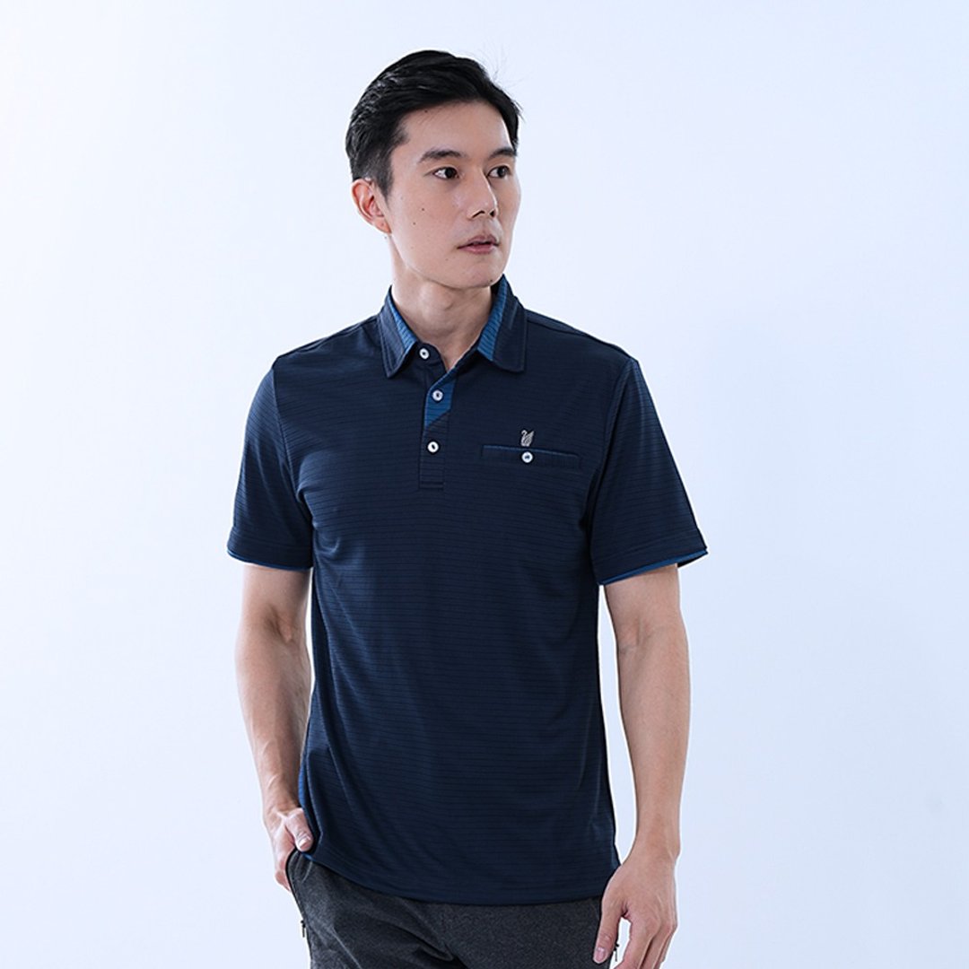 游遍天下 男款吸湿排汗抗UV机能POLO衫 GS1037  (M-6L 大尺码) / - 男装运动衣 - 聚酯纤维 蓝色
