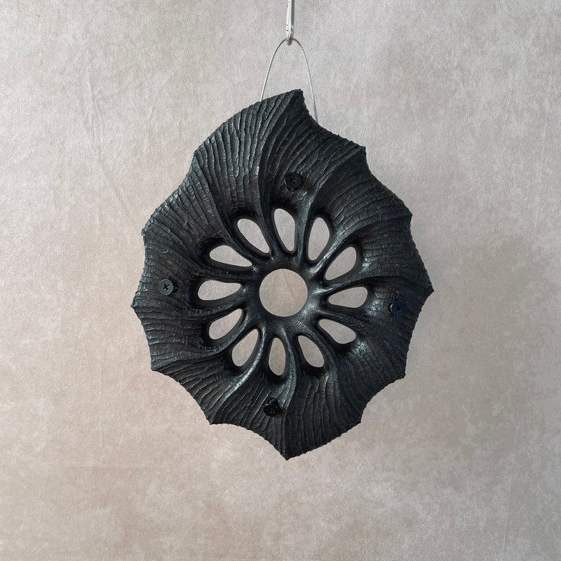 星谷Light Forest 菊石M 黑 鹿角蕨水泥板 圣诞礼物 细箘 玉女 - 花瓶/陶器 - 水泥 