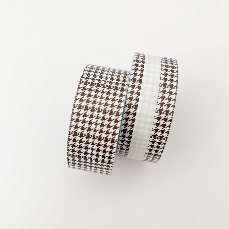 标签贴纸 千鸟格纹【棕色】 - 贴纸 - 纸 咖啡色