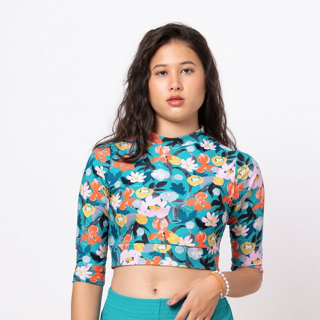 FIORI VIRIDIAN 3/4 袖短上衣 - 女装泳衣/比基尼 - 其他材质 