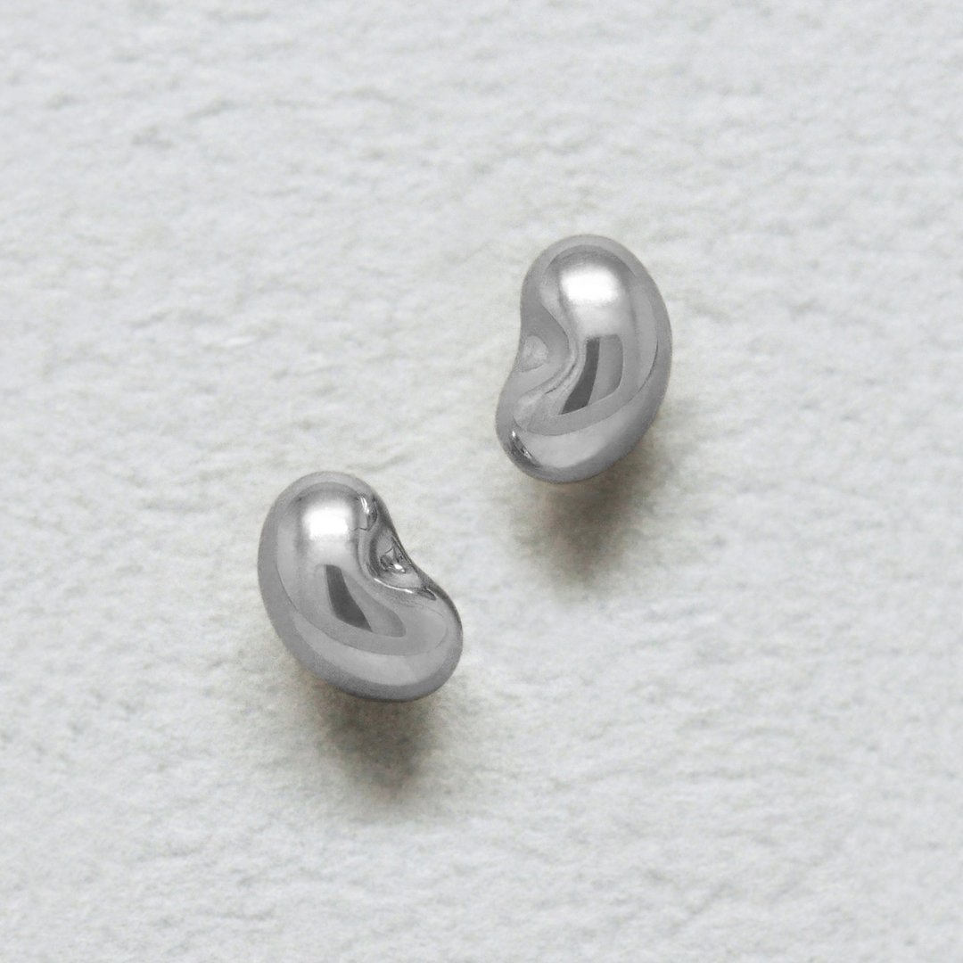 【Second Earrings】 铂金豆耳环 - 耳环/耳夹 - 贵金属 