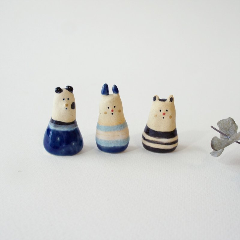 ［手感陶作］小猫合唱团- a.蓝高音 - 摆饰 - 瓷 蓝色