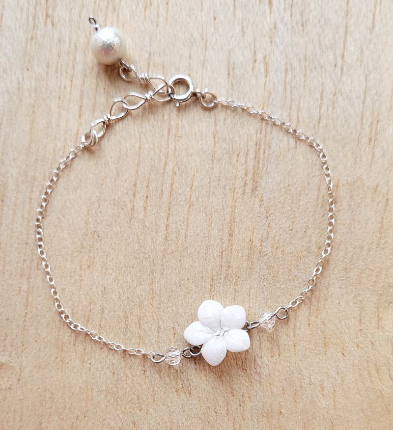 白雪花 纯银手链 - 手链/手环 - 粘土 白色