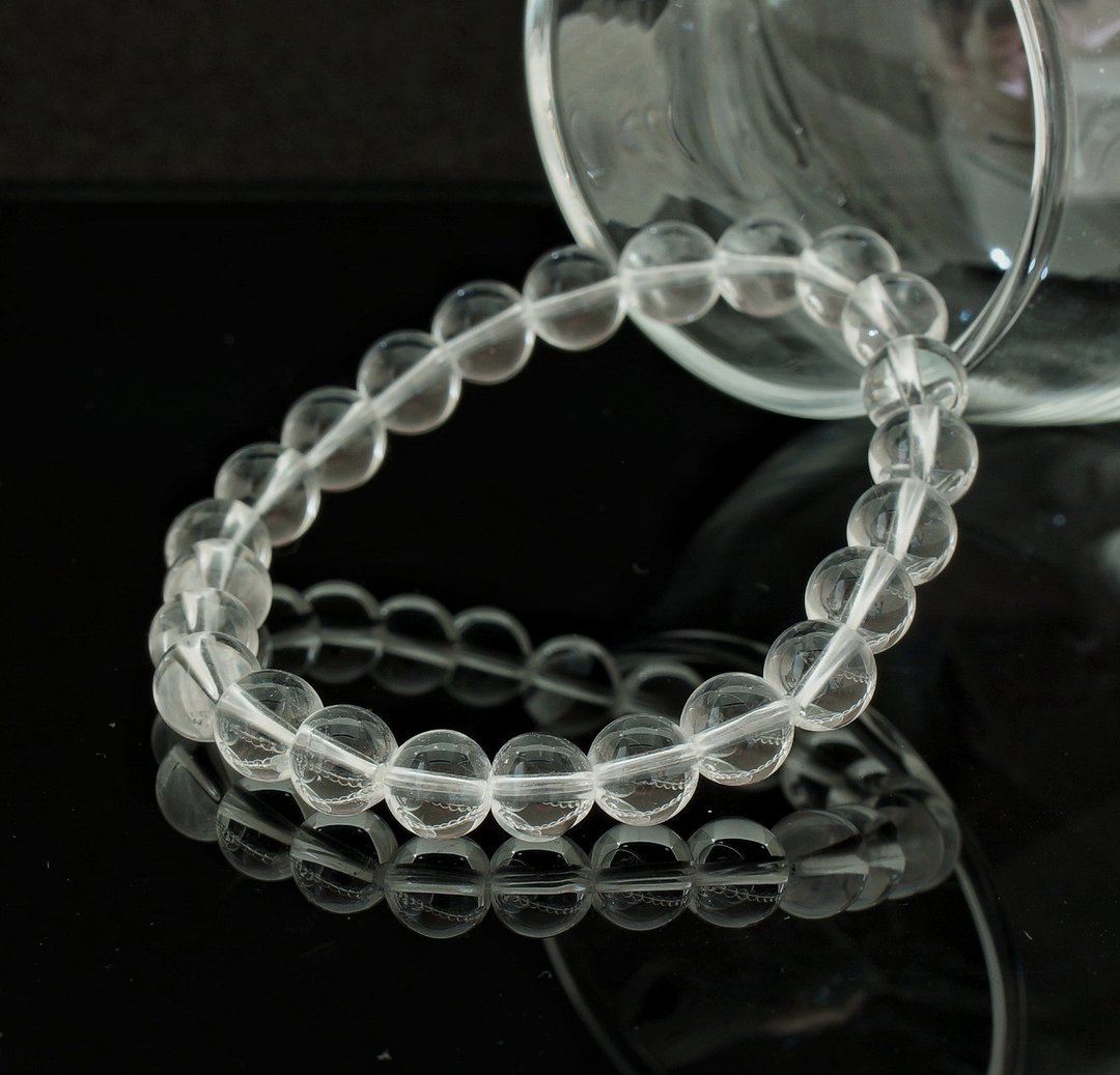 白水晶 8mm 手链 ( Rock Quartz 8mm Bracelet ) - 手链/手环 - 水晶 