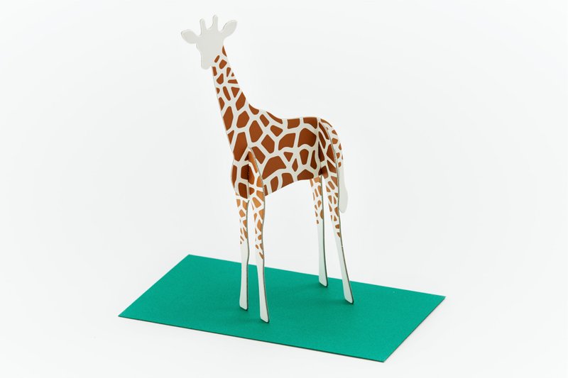 GOOD MORNING INC. 立体卡片 Giraffe/Standing Message Card - 卡片/明信片 - 纸 多色