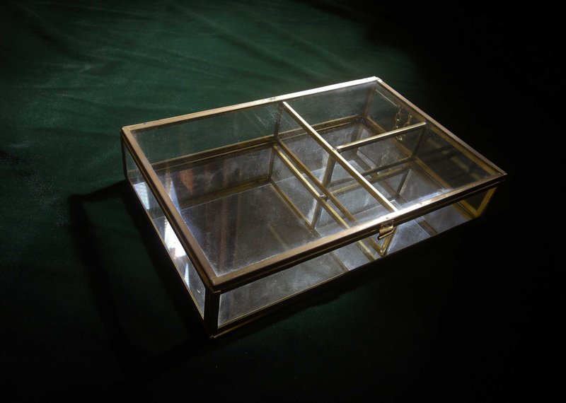 【老时光 OLD-TIME】早期二手铜框玻璃镜面珠宝收纳盒 - 摆饰 - 其他材质 