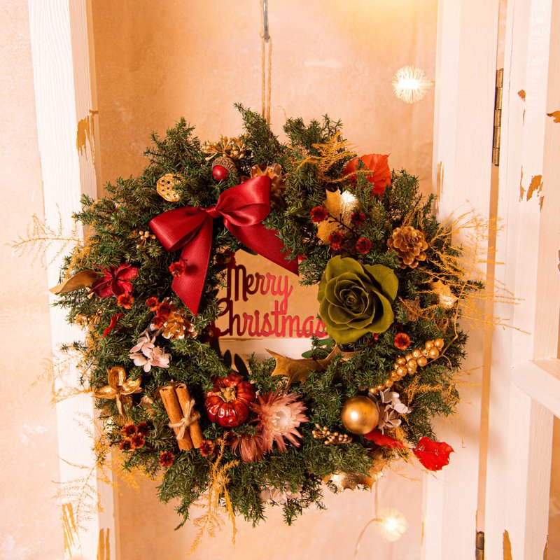 【圣诞礼盒】日本永生花 干燥花 圣诞花圈 花环 布置摆饰 / 共4款 - 干燥花/捧花 - 植物．花 多色