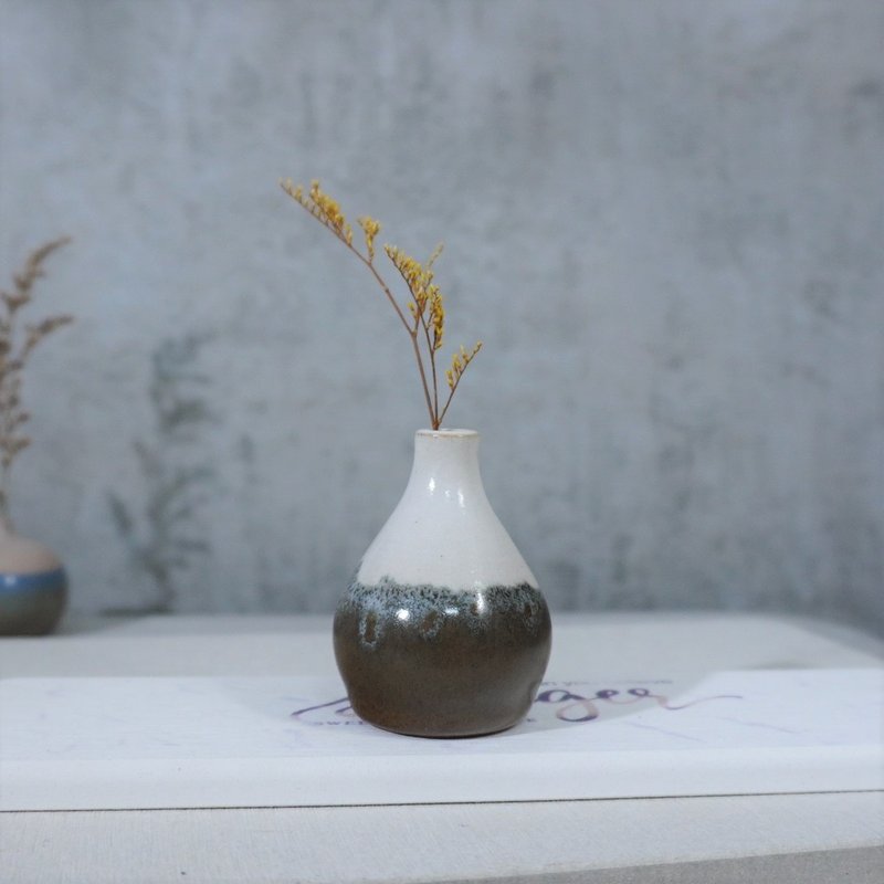 墨褐壶形花瓶-约6cm - 花瓶/陶器 - 陶 多色