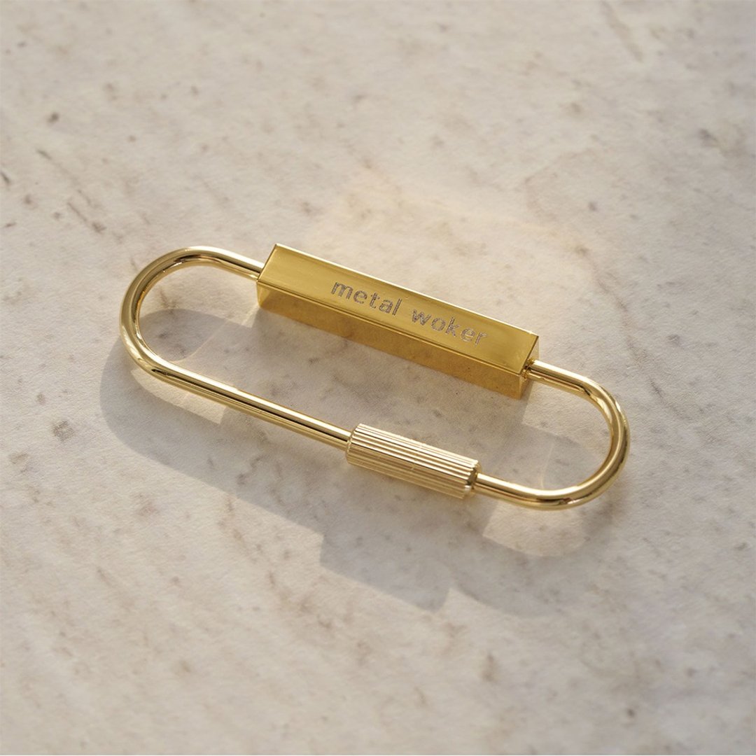 雷射雕刻黄铜钥匙圈｜可自订蚀刻金属钥匙圈，适合 DIY 手工艺礼品 - 钥匙链/钥匙包 - 其他金属 金色