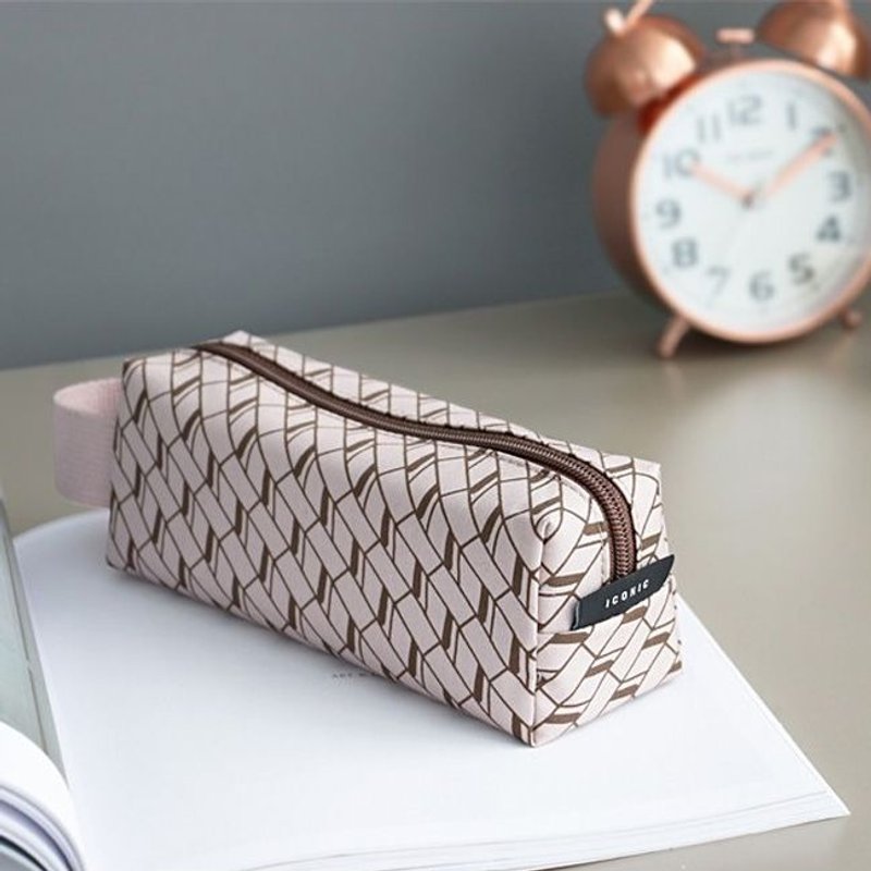 出清特卖-复古手提万用笔袋-棱镜粉,ICO87854 - 铅笔盒/笔袋 - 棉．麻 粉红色