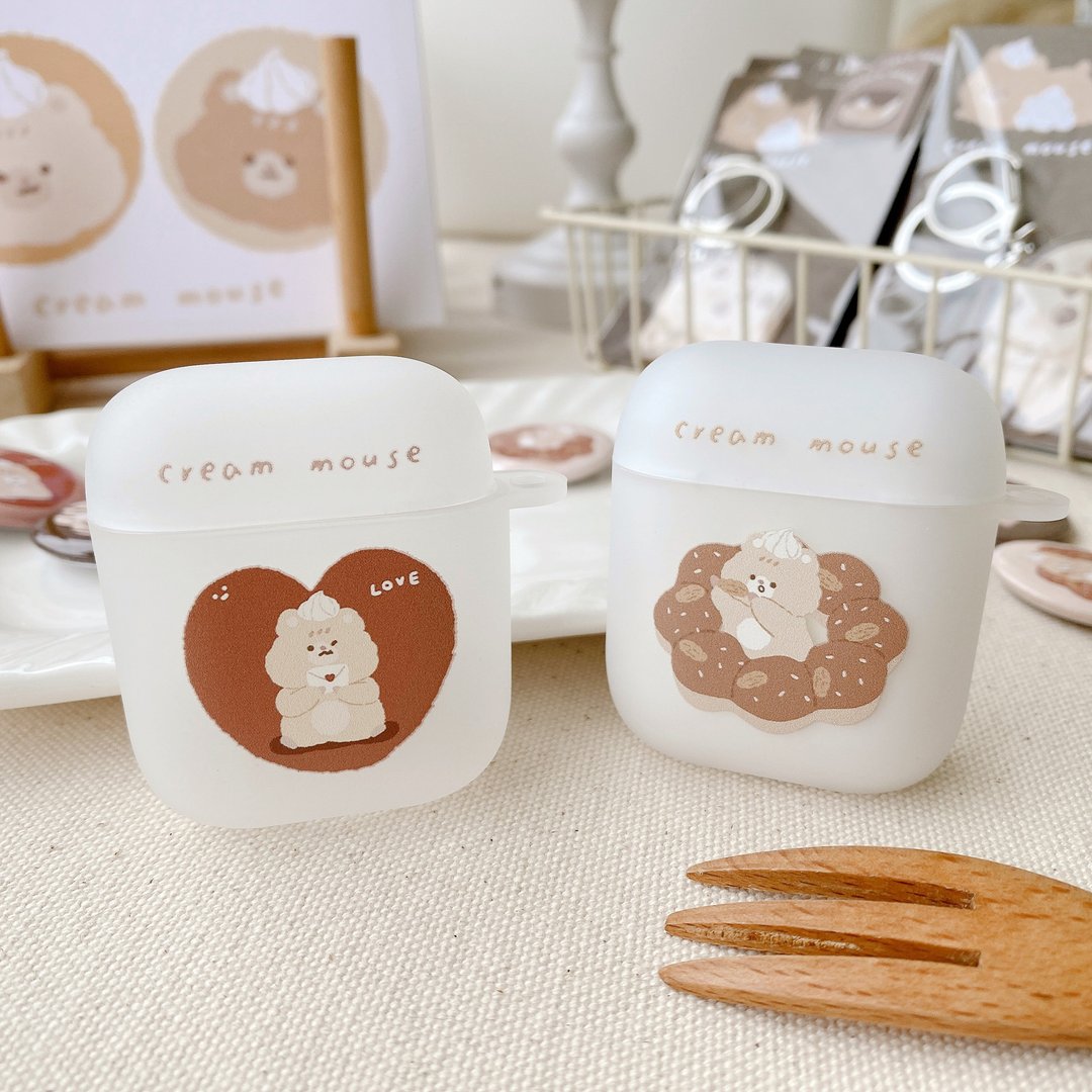 奶油鼠airpods耳机壳/一二代 共2款 - 耳机收纳 - 塑料 白色
