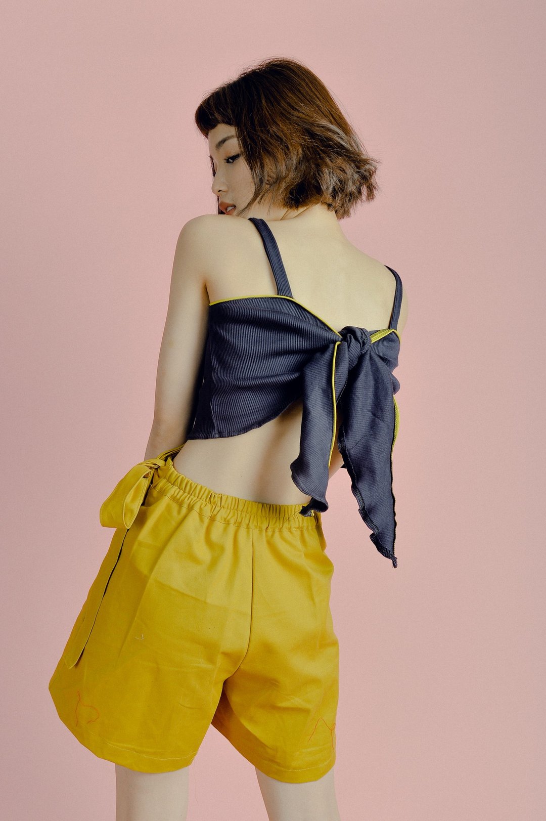Highestjump ribbon skirt (Yellow) - 裙子 - 棉 黄色