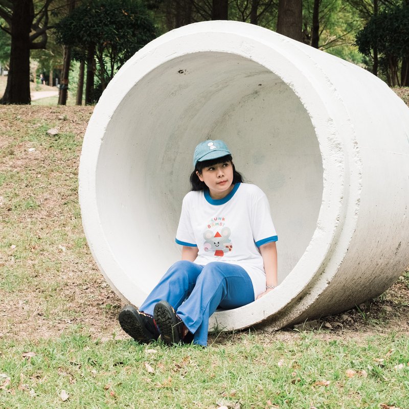 微醺斑比 x LINE联名滚边T恤 / 订饮料小老鼠 限时预购 - 女装 T 恤 - 棉．麻 多色