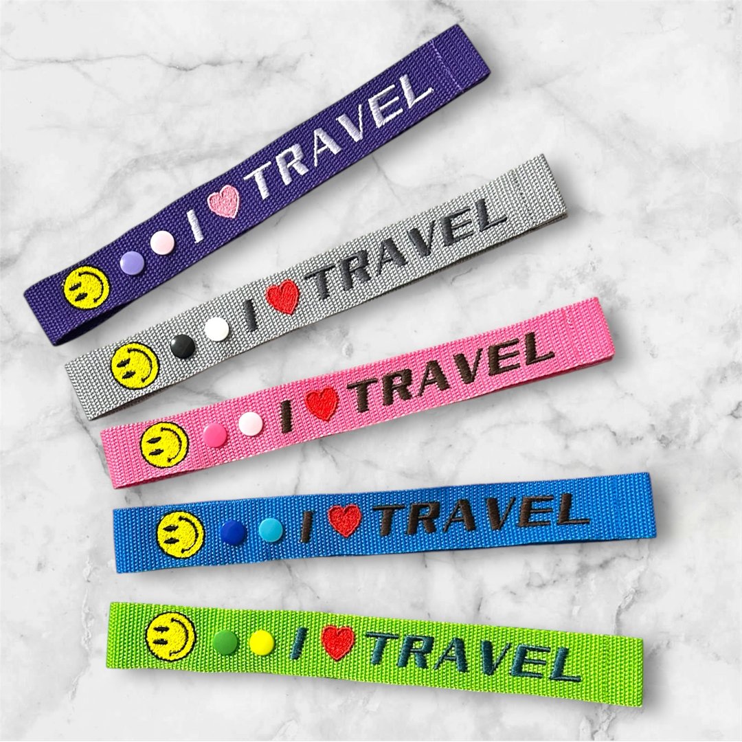 爱TRAVEL 背包飘带 旅行飘带 安全识别吊饰 亲子行李吊牌 刺绣 - 行李吊牌 - 尼龙 