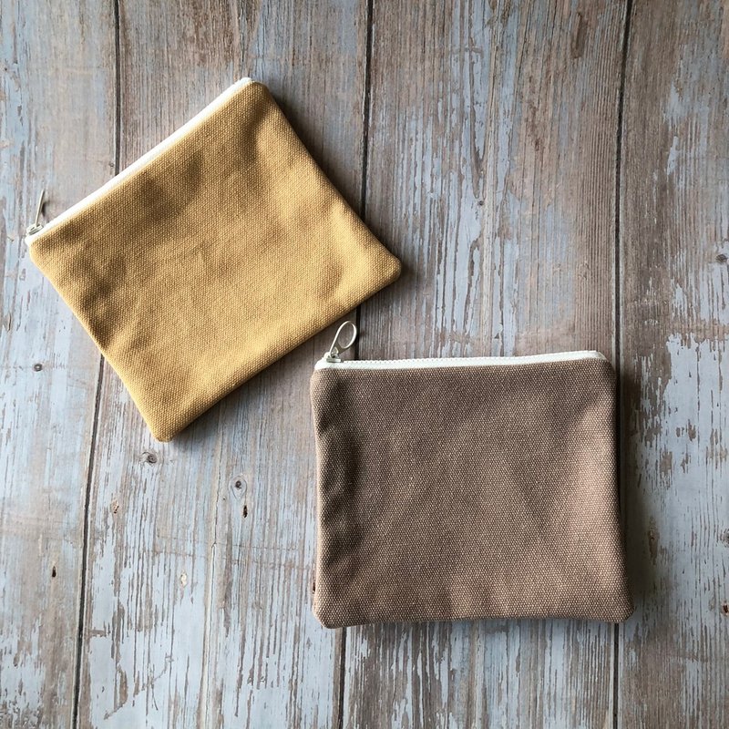 帆布收纳包 / 方形扁包 - 化妆包/杂物包 - 棉．麻 